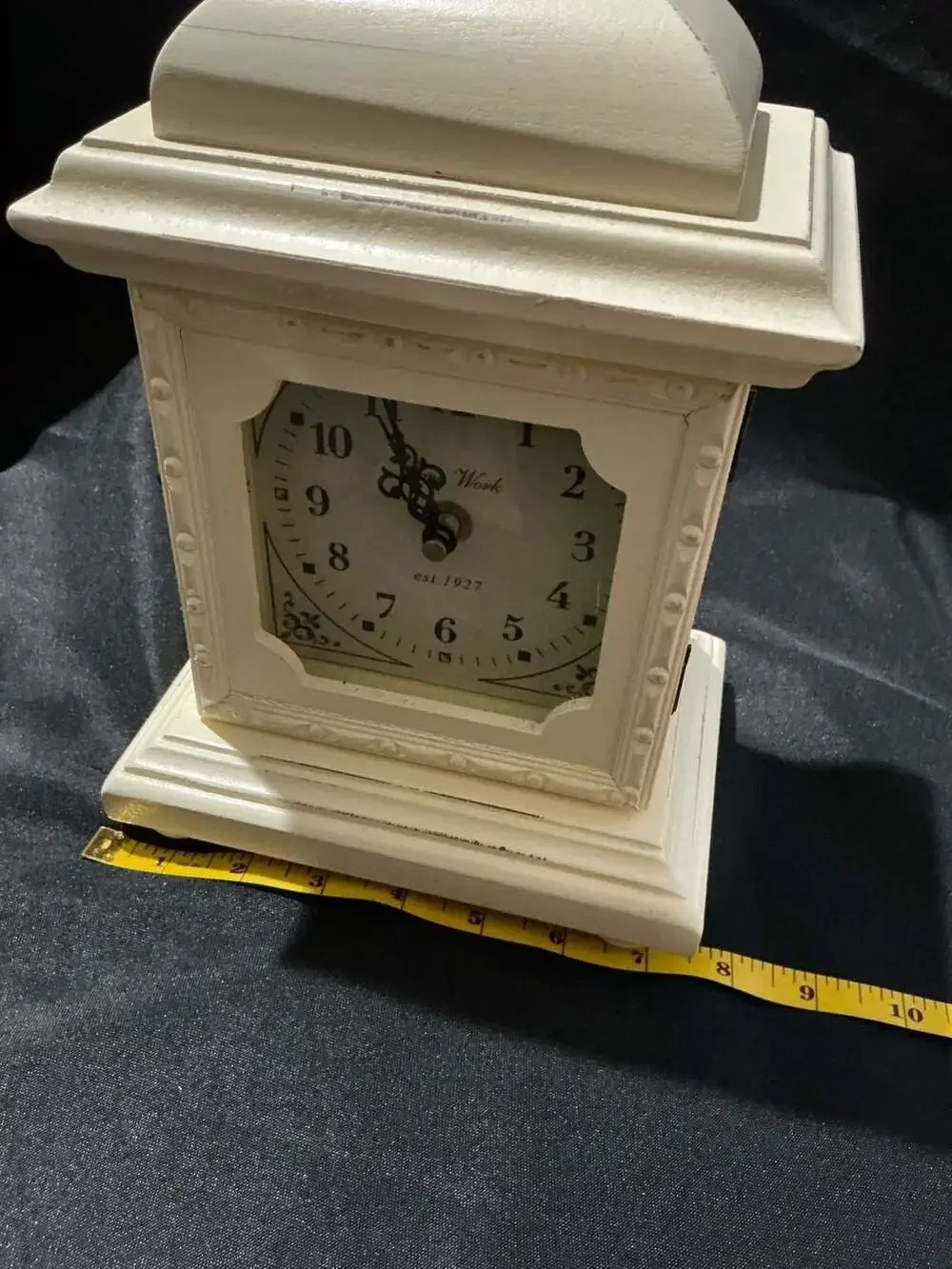 Creative Co-Op Cream Wood Mantle Clock